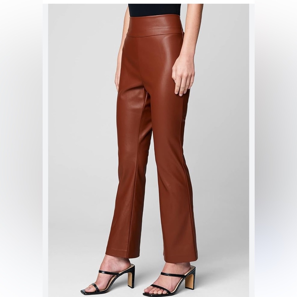 NWT Blank NYC Women’s Vegan Leather‎ Wide Yoke Kick Flare Pants Fall Winter